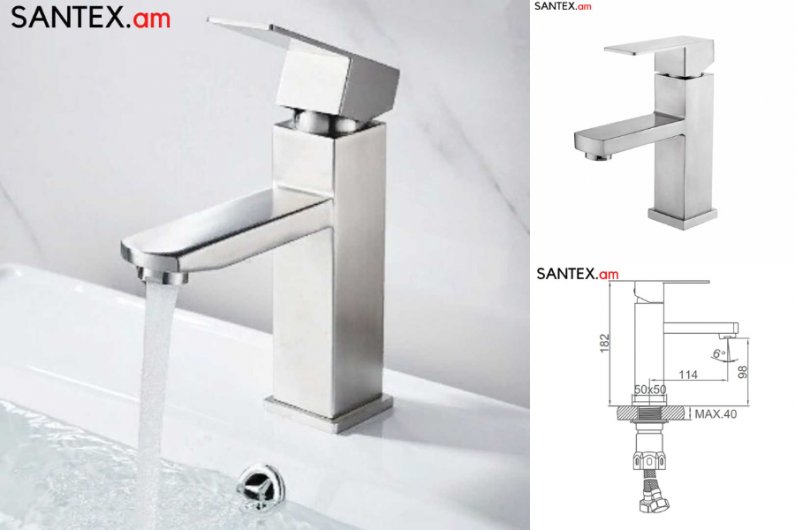 смеситель для умывальника из нержавеющей стали