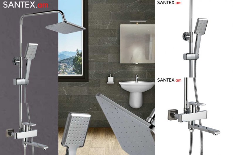 душевая система со смеситлем из латуни