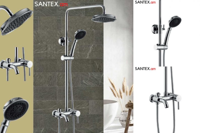 душевая система со смеситлем из латуни