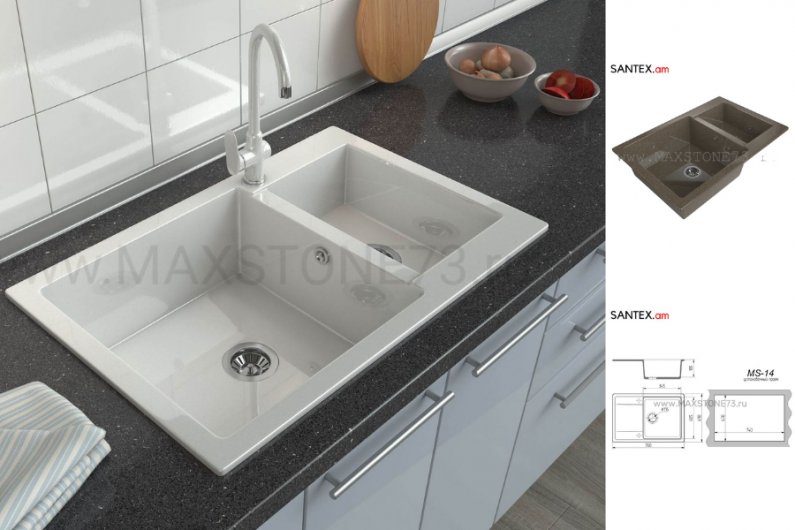 мойки для кухни из искусственного камня
