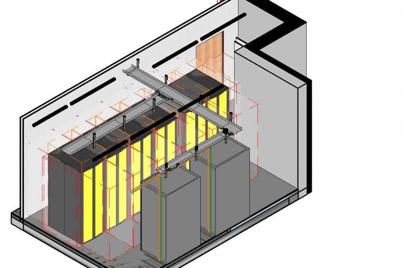 Սերվերային սենյակի BIM մոդել՝ սարքավորումների դասավորությամբ