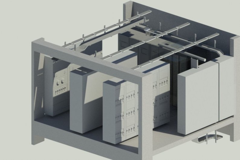 Էլեկտրական սենյակի BIM 3D մոդել բաշխիչ վահանակներով